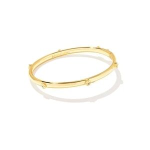Kendra Scott Joelle Gold Bangle Bracelet in White CZ